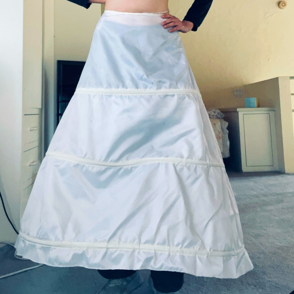 🌷Vintage Hoop A-line White Maxi underskirt/petticoat/slip/accessories